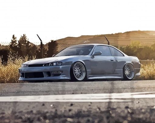 Grey Nissan 200Sx Paint By Number