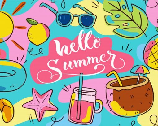 Hello Summer Poster Paint By Number