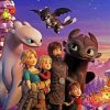 Hiccup And Astrid And The Dragons Paint By Number