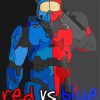 Illustration Red Vs Blue Poster Paint By Number