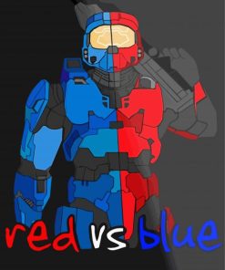 Illustration Red Vs Blue Poster Paint By Number