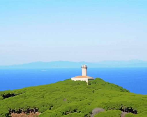 Isola Del Giglio Lighthouse Paint By Number