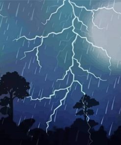 Lightning Rain Storm Paint By Number