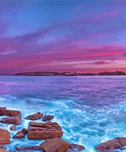 Manly Beach At Sunset Paint By Number