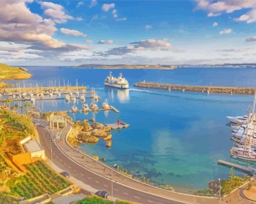 Mgarr Gozo Harbor Paint By Number