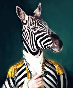 Mr Zebra Portrait Paint By Number