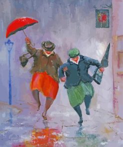 Old Ladies Dancing In The Rain Paint By Number