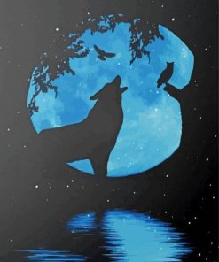 Owl And Wolf Silhouette Paint By Number