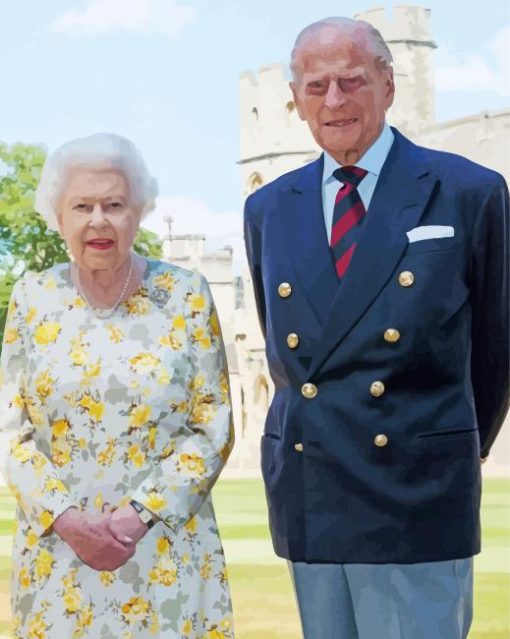 Queen Elizabeth And Prince Philip Paint By Number