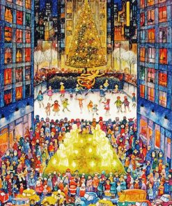 Rockefeller Center Christmas Tree Art Paint By Number