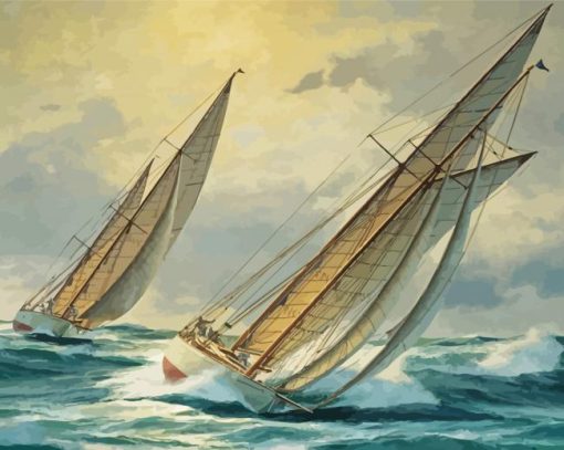 Sailboat Race Artork Paint By Number