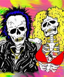 Sid And Nancy Skull Paint By Number