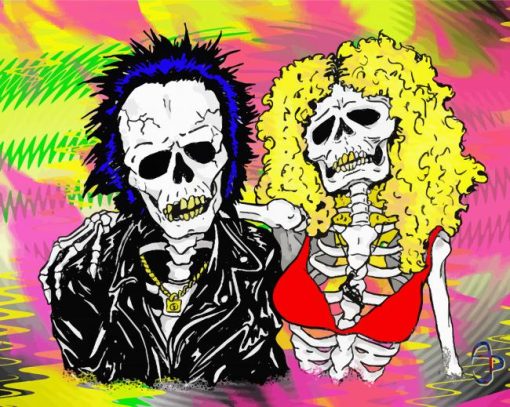 Sid And Nancy Skull Paint By Number