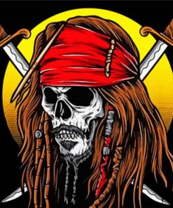 Skull Pirate Illustration Paint By Number