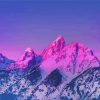 Snowy Pink Mountains Paint By Number