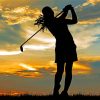 Sport Golf Lady Silhouette Paint By Number