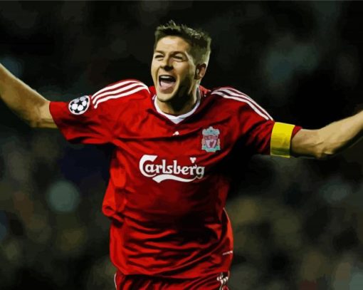 Steven Gerrard Liverpool Player Paint By Number