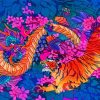 Tiger And Dragon With Flowers Paint By Number