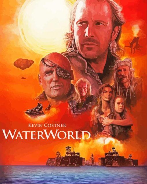 Waterworld Movie Poster Paint By Number