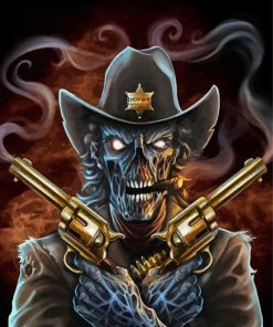 Western Zombie Cowboy Paint By Number