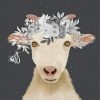 White Goat With Flowers Paint By Number