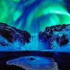 Winter Waterfall Aurora Night Paint By Numer