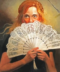 Woman With Hand Fan Art Paint By Number