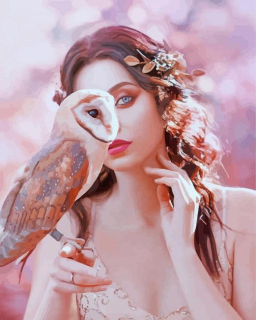 Woman With Owl Paint By Number