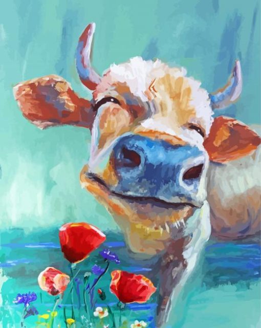 Abstract Smiling Cow Paint By Number