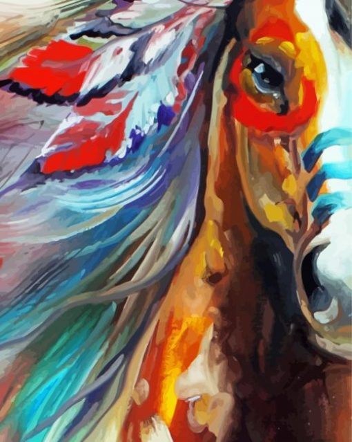 Abstract Native Horse Paint By Number