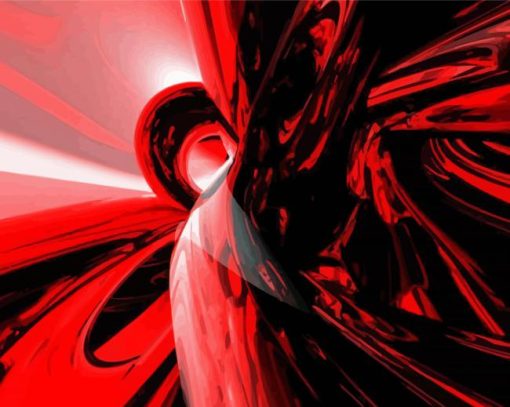 Abstract Red Paint By Number