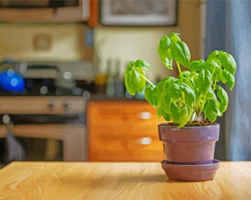 Aesthetic Basil In Pot Paint By Number