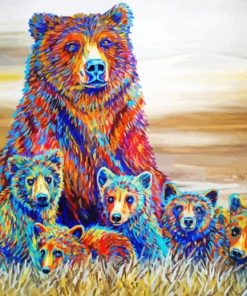 Aesthetic Bear Family Paint By Number