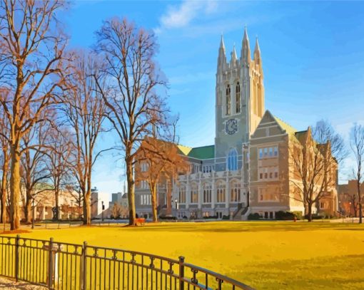 Aesthetic Boston College Building paint By Number