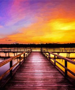 Aesthetic Docks With Sunset Paint By Number