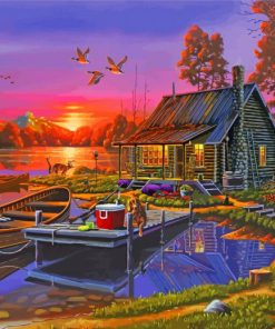 Aesthetic Peace River Cabin Paint By Number