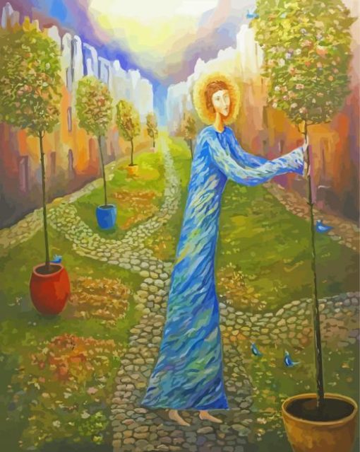 Aesthetic Gardener Woman Art Paint By Number