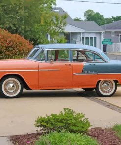 Antique 1955 Chevy Four Door Paint By Number