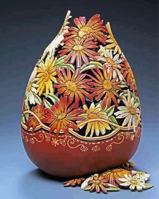 Artistic Aesthetic Carved Gourds Paint By Number