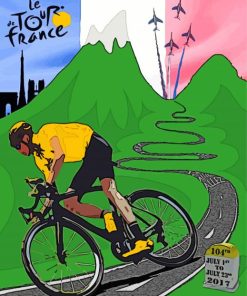 Biking In France Poster Paint By Number