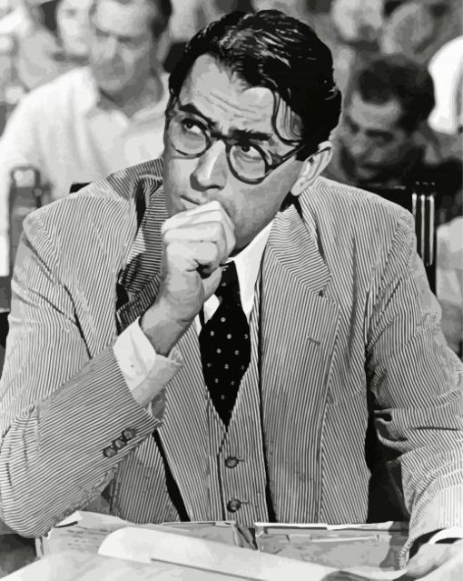 Black And White Gregory Peck Paint By Number