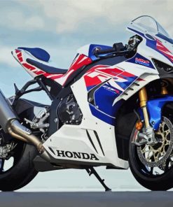 Blue And White Honda Fireblade Paint By Number