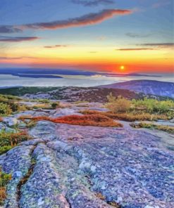 Cadillac Acadia Mountain At Sunset Paint By Number