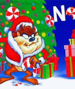 Christmas Tasmanian Devil Cartoon Paint By Number