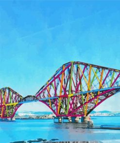 Colorful Forth Bridge Illustration Paint By Number