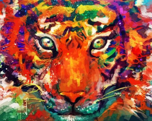 Colorful Tiger Look Paint By Number