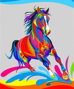 Colorful Tribal Horses Paint By Number