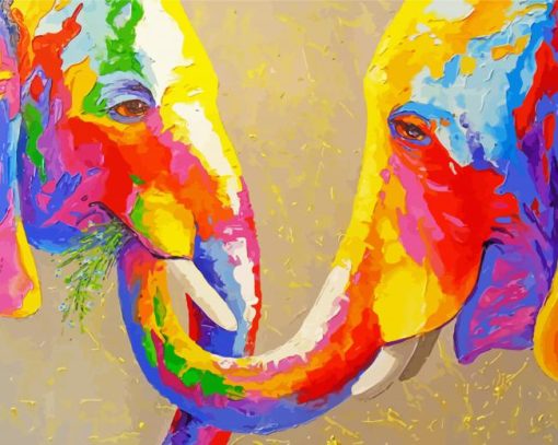 Colorful Elephant Lovers Paint By Number