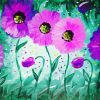 Cool Violets And Poppies Paint By Number