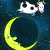 Cute Cow Jumping Over The Moon Art Paint By Number